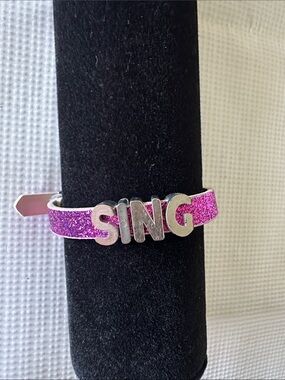 Pink Glitter 'SING' Letter Bracelet - Women